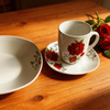 Ceramic Square 20PC Dinner Set with Flower Design Oven Safe for Hotel Restaurant And Home Kitchens