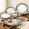 44pcs Delicate Complete Porcelain Dinner Set Harvit Contemporary Design for Party Use