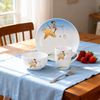 Harvit Ceramic Children's Dinner Set Porcelain Cup Bowl Plate Exclusive Dinnerware Cartoon Design Dishwasher Microwave Oven Safe