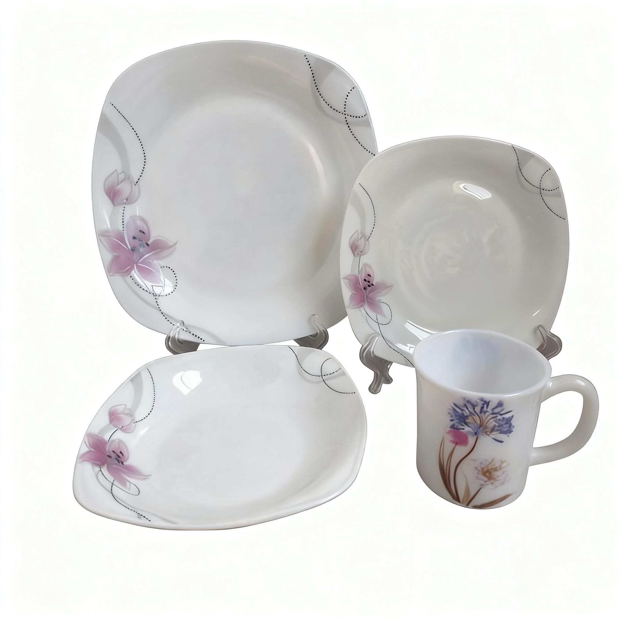 Hot New Nice Design 2015 Promotion Products High Quality Factory Price 20pc Opal Glassware Dinner Sets Contemporary Design