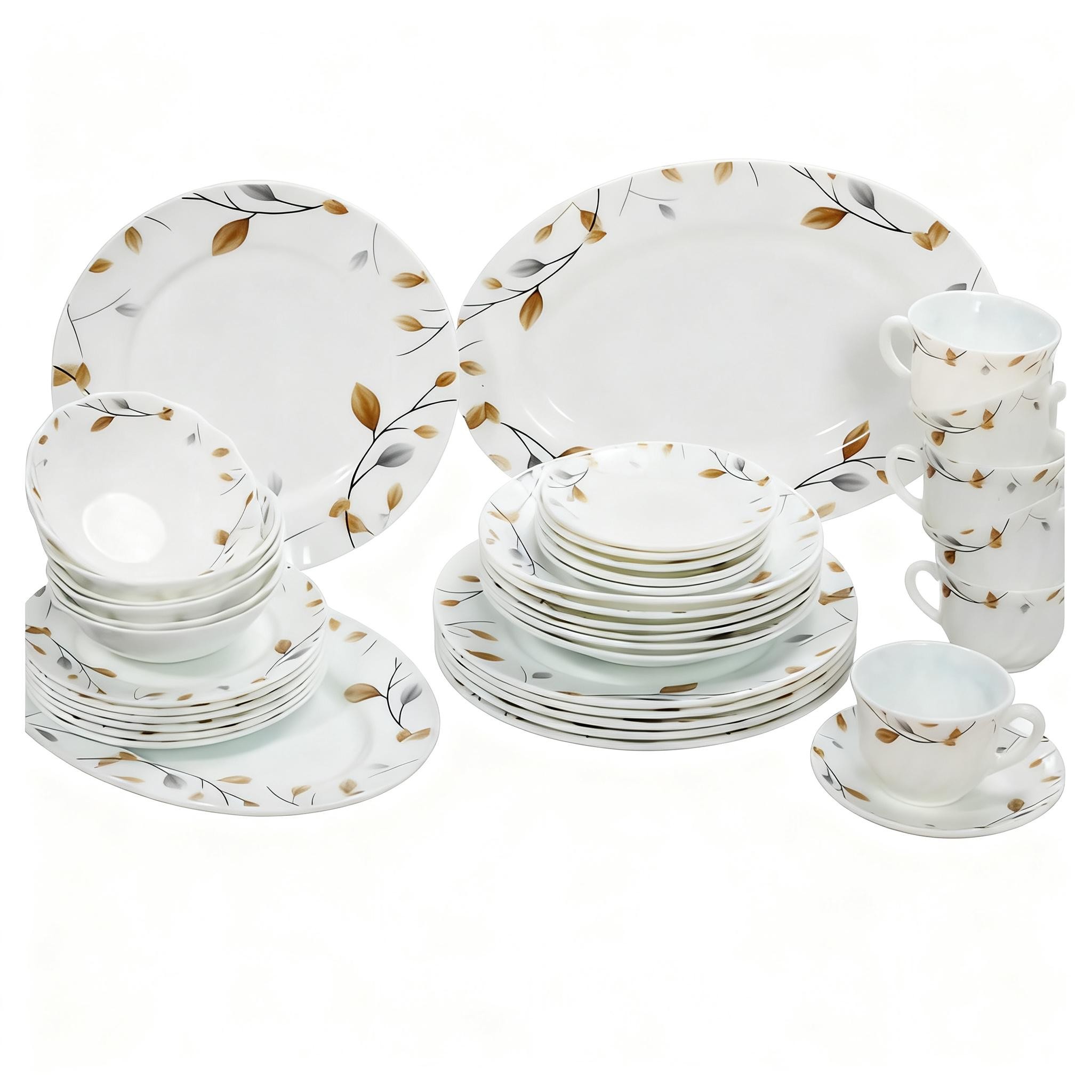 Customized Vintage Federal Ethiopian Welo Raw Opals Dinnerware Sets Plates Casserole Dishes Flower Design 6-Piece Made in China