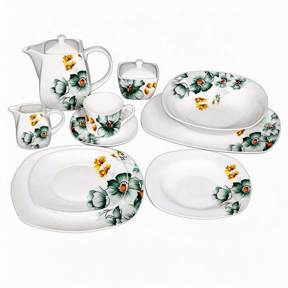 Wholesale Harvit Ceramic Porcelain Dinnerware Sets 47-Piece Flower Design Party-Ready Guangxi Origin