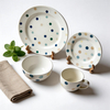 16pcs HARVIT Brand Cute Polka Dot Handpainted Ceramic Dinnerware Set for Party Use