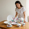 47pcs Square Plate/Ceramics Porcelain/ELegance Fine Porcelain Dinner Set-HARVIT Contemporary Party Dinnerware