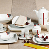 50PCS HARVIT Home Garden Ceramic Dinnerware Sets High Quality Minimalist Design Party Use Various Decals Round/Square/Triangle