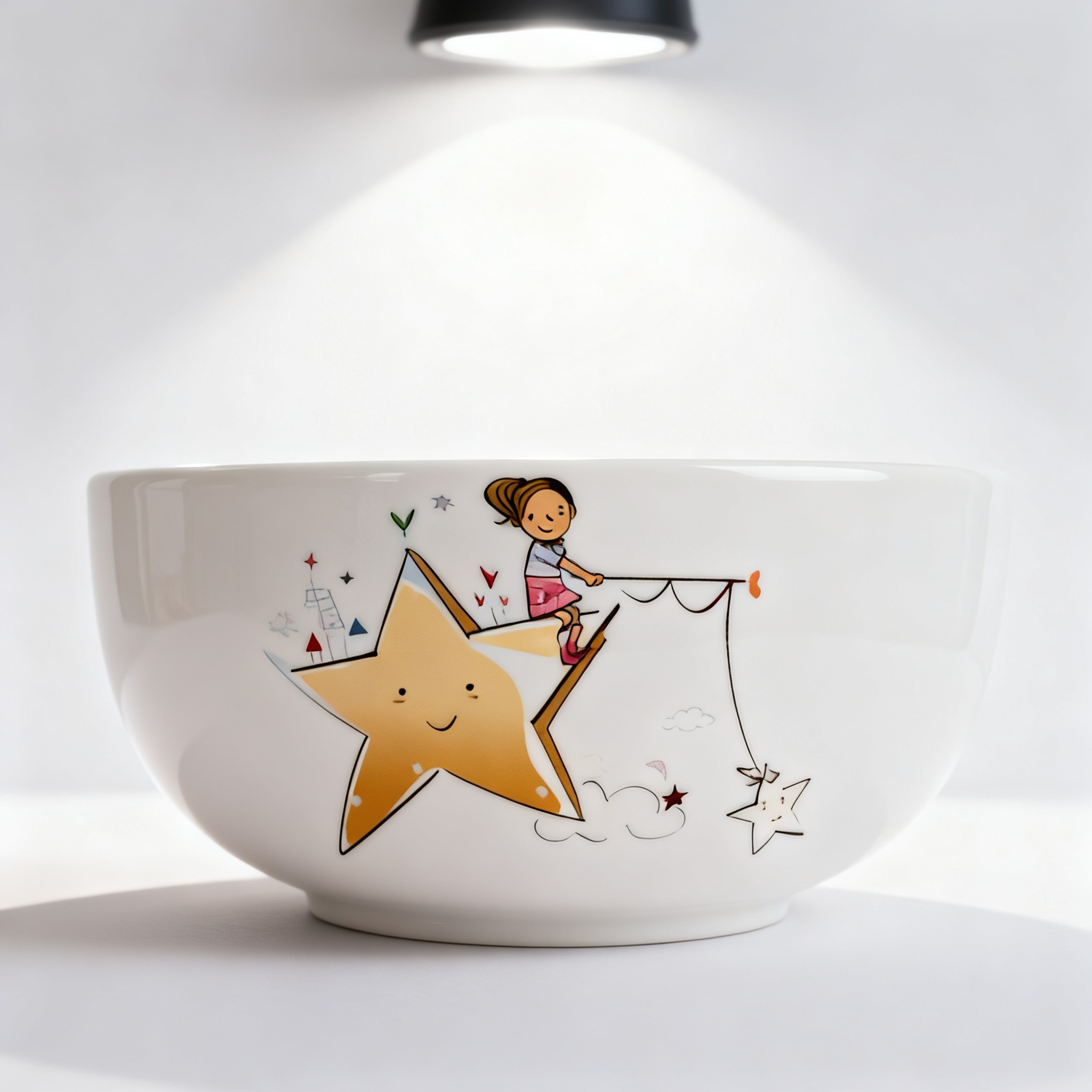 Harvit Ceramic Children's Dinner Set Porcelain Cup Bowl Plate Exclusive Dinnerware Cartoon Design Dishwasher Microwave Oven Safe
