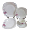 Opal Glassware Disposable Stocked Dinnerware Set 20-Piece Square Shape