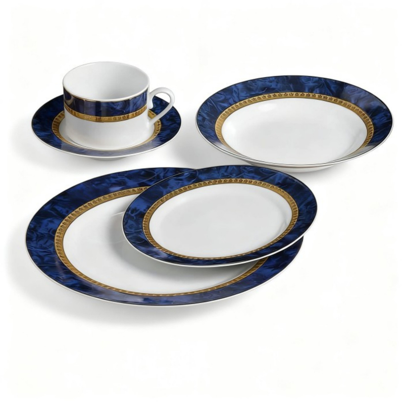 HARVIT 28PC Heat Resistant Oven/Microwave Safe Asian Design Ethiopian Opal Rough Glass Dinnerware Sets for Hot Sale