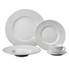 HARVIT Restaurant Dinner Plates Embossed/Relief Debossing 20-Piece Ceramic Dinnerware Sets Minimalist Design Italian Set