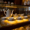 15PC Black & White Stripe High Quality Ceramic Tea Set by HARVIT Eco-Friendly Contemporary Design