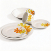 Harvit Italian Dinnerware 20-Piece Porcelain Tableware Set with Rose Flower Design for Party Use