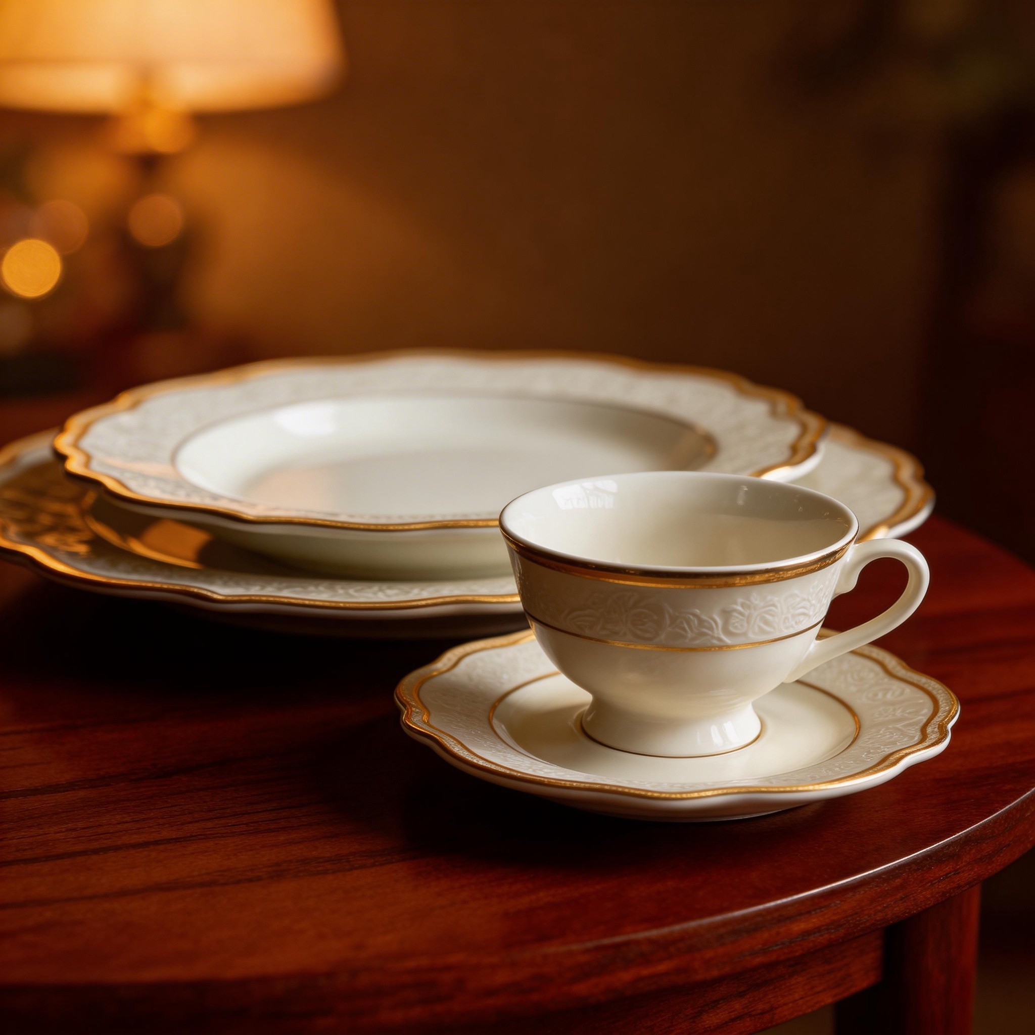 New Eco-Friendly Bone China 20-Piece Modern Dinnerware Set Dishwasher & Microwave Safe for Home Use